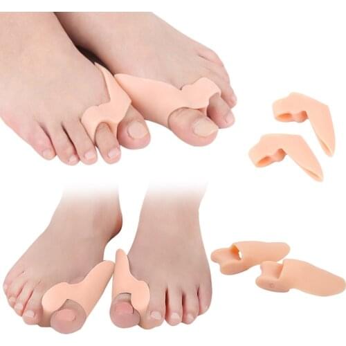 4Pair Silicone Gel Thumb Corrector Bunion Toe Protector Separator Hallux Valgus Finger Straightener Foot Care Relief Pads