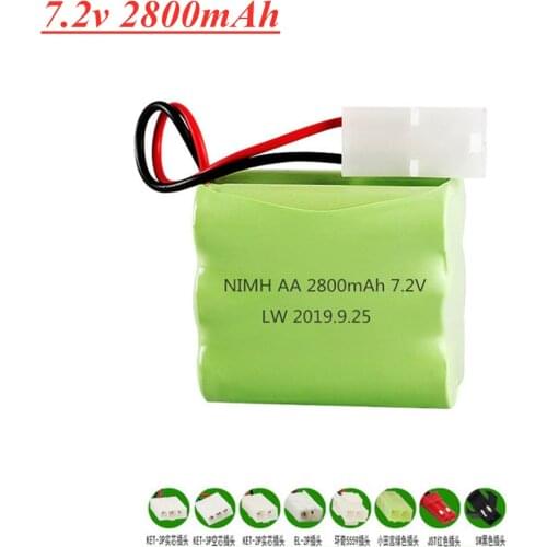 7.2v 2800mah 6*AA NiMH Battery For Rc toys Car Tanks Trains Robot Boat Gun NI-MH 7.2v Rechargeable battery pack 1pcs