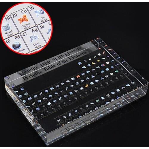 Acrylic Periodic Table Display With Real Elements Kids Teaching School Day Birthday Gifts Chemical Element Display Home Decor