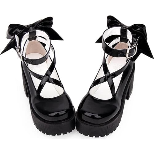 Angelic imprint mori girl lolita shoes woman cosplay shoes lady high thick heels pumps platform shoes women princess single shoe