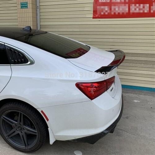 For Chevrolet Malibu XL Spoiler 2016-2019 Year Glossy Carbon Fiber Rear Roof Spoiler Wing Trunk Lip Boot Cover Car Styling