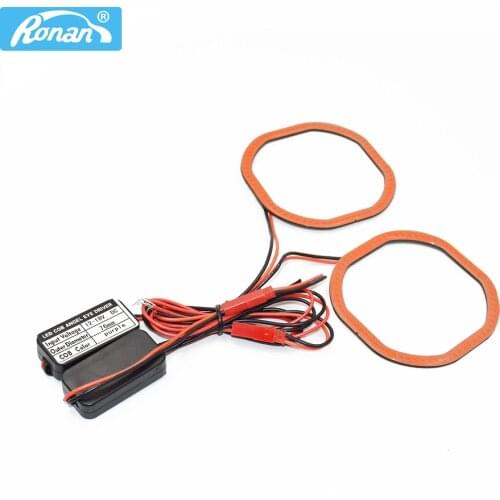 RONAN 2pcs LED COB Angel Eyes 80MM Square 76MM Halo Ring Car Fog Light Motorcycle Colorful Daytime Running Light DRL Headlight