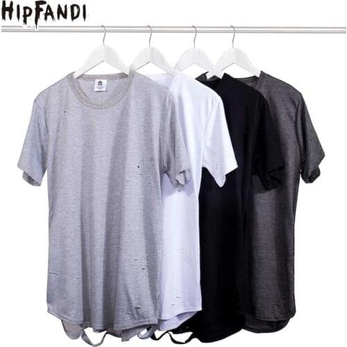 HIPFANDI extended t-shirt tee T Shirt Straps Extra Long Tall Tee EXTRA LONG TALL TEE Extra Shirts Mens Extra Kanye T-Shirts