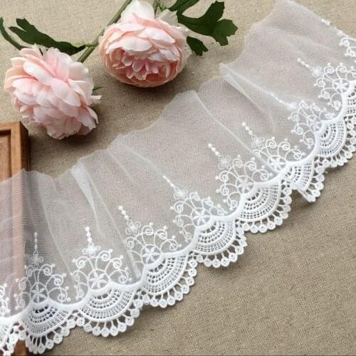 High quality cotton embroidery water soluble lace wide 13CM headwear curtain skirt decoration handmade diy clothing accessories