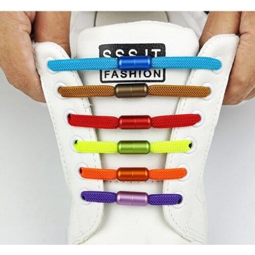 2PCS New Fashion New Flat Elastic Locking Shoelace No Tie Shoelaces Special Creative Sneakers Shoes Laces strings