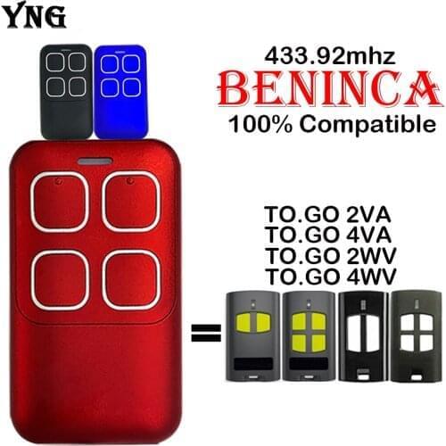 NEW BENINCA Remote Control Replacement BENINCA TO.GO 2VA,TO.GO 4VA,TO.GO 2WV,TO.GO 4WV Garage Door Opener 433.92mhz Rolling Code