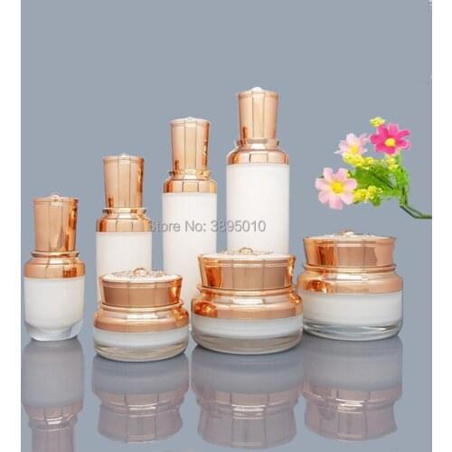 Empty Acrylic Lotion Cream Cosmetic Bottle Luxury Skin Care Cream Jars Cream Pump Containers Acrylic Bottles F789