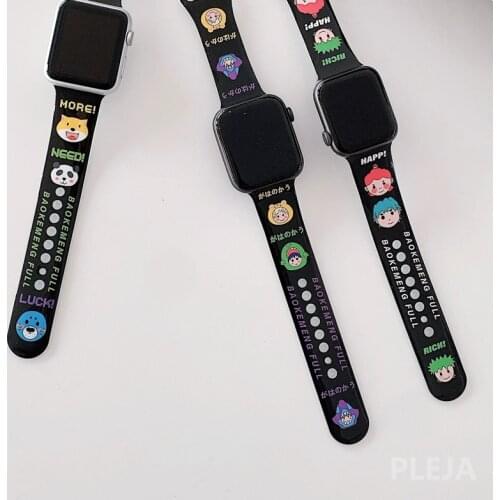 Cute Cartoon WatchBand For Apple Watch 42mm 40mm 38mm 44mm For IWatch Series 6 5 4 3 2 1 Fashion Sport Watch Strap Bracelet