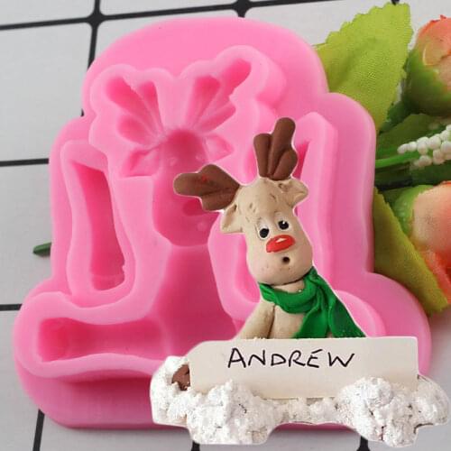 Christmas Elk Shape Silicone Mold Fondant Molds Cake Decorating Tools Chocolate Gumpaste Mould DIY Sugarcraft Kitchen Baking