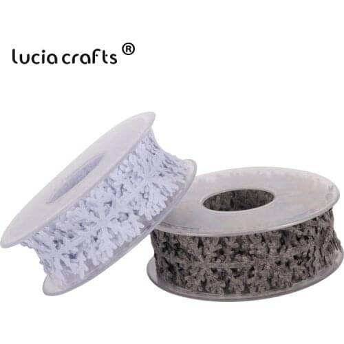 1roll/lot(5meters/roll) 1''25mm width Christmas snowflake Trim ribbon Tree Decoration Q0602