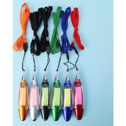 1 Pc Creative Multifunctional Ballpoint Pen Lanyard Note Paper Lamp Ballpen Student Stationery Office Supplies