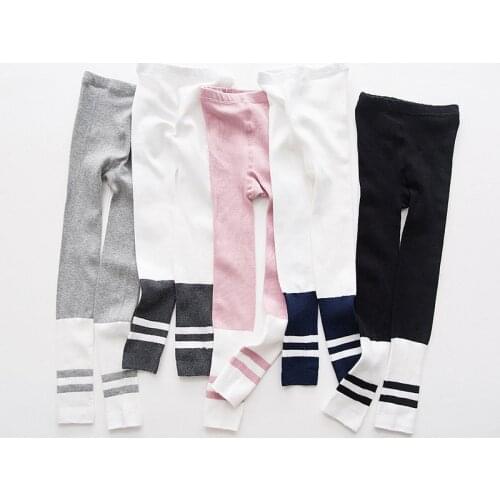 2019 Girls Boys Pants Warm Spring Patchwork Baby Kids Leggings Cotton 2-7T Children Pants Sport Trousers Leggings for Girls Boys