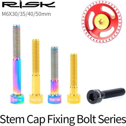 1pc M6x30/35/40/50mm Hexagon Socket Head Bicycle Bolts Titanium Alloy Bike Stem Cap Fixing Screw Countersunk Bolts Styling Parts