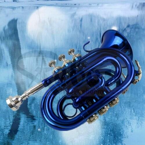 Weifang Rebon Bb Key cheap Blue colour mini Trumpet