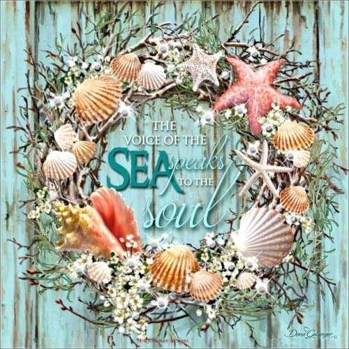 Embroidery Counted Cross Stitch Kits Needlework - Crafts 14 ct DMC Color DIY Arts Handmade Decor - Coastal Wreath