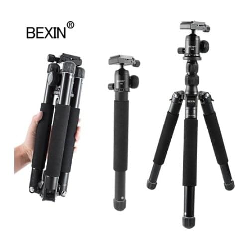 Fix the gimbal and professional photography tripod, and disassemble it into a monopod tripod for camera tripod for phone