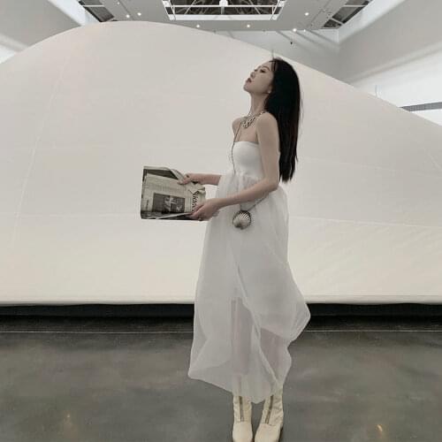 Women Dresses Mesh Tube Top Dress 2021 Summer Long Dress For Women Vestido De Mujer Femme Robe