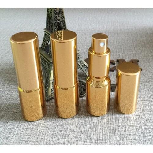 10ml fine mist golden mini glass spray perfume bottles empty atomizer bottles travel container refillable cosmetics bottles