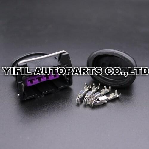 10pcs/lot Tyco/AMP Junior Power Timer 4 Pin/Way Female Automotive Connector Sensor Plug With Rubber Boot