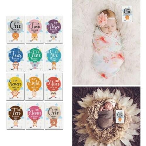 12 Sheet Baby Photo Moment Cards Baby Shower Unisex Boy Girl Photo Keepsake Memory Landmark Gender Neutral