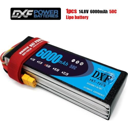 2020 DXF 2PCS lipo battery 4S 14.8V 6000mah 50C Max 100C Toys & Hobbies For Helicopters RC Models Li-polymer Battery