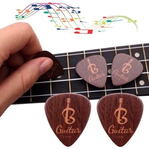 5x Guitar Picks Plectrum Wood Pattern 0.71mm Fingerpicks Lightweight portable Guitar Pick Bass Acoustic Musical Instrument Parts