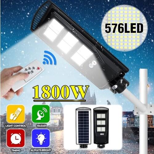600W 1200W 1800W LED Solar Panel Street Light with/no Remote Control PIR Solar Lamp Outdoor Waterproof Garden Security Wall Lamp