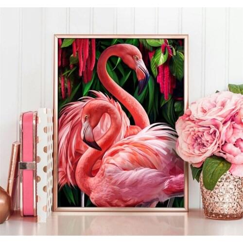 Diamond Painting Flamingo Full Drill Round Animal 5D Diamond Embroidery Rhinestone Picture Diamond Mosaic Gift