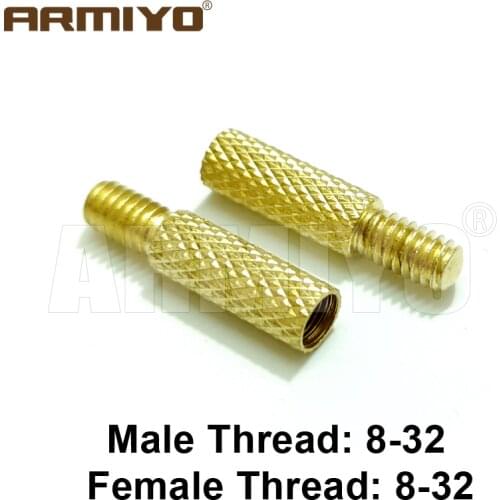 Armiyo 2pcs/lot Female 8-32 Male 5-40 / 8-32 Thread Solid Brass Gun Brush Cleaning Rod Conversion Adapter Hunting Accessories