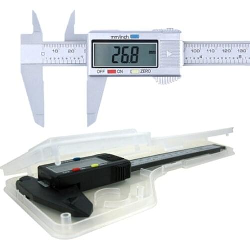 0-150mm Digital Electronic Carbon Fiber Vernier Caliper Gauge Micrometer Measuring Tool with plastic box