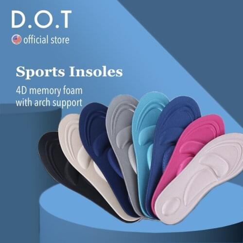 D.O.T Sport Insoles For Shoes Sole Mesh Breathable Cushion Deodorant Running Insoles Feet Man Women Orthotic Insoles Memory Foam