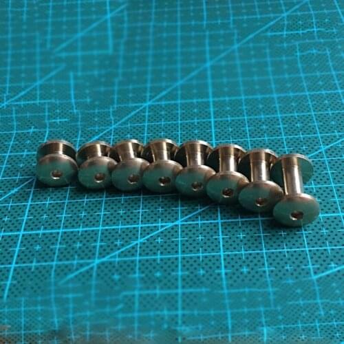 Designer 100set/lot leather craft hexagon screws for bag belt conneted rivet set solid brass material