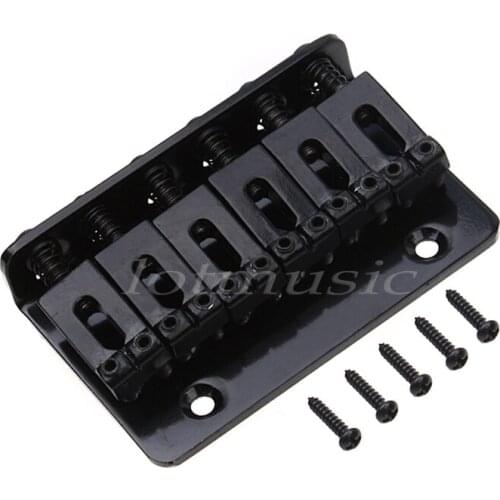Fixed Bridge Guitar Tailpiece 6 String for Electric Guitar Parts Accessories Black Chrome Hardtail Bridge
