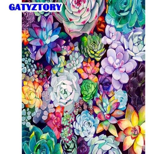 GATYZTORY Paint By Number Flower Drawing On Canvas DIY Pictures By Number HandPainted Kits Drawing Canvas Pictures Home Decor