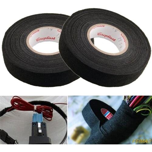 19mm x 15M 15mx9mm Wiring Harness Tape Strong Adhesive Cloth Fabric Tape Looms Cars Wear-resistant insulating electrical tape