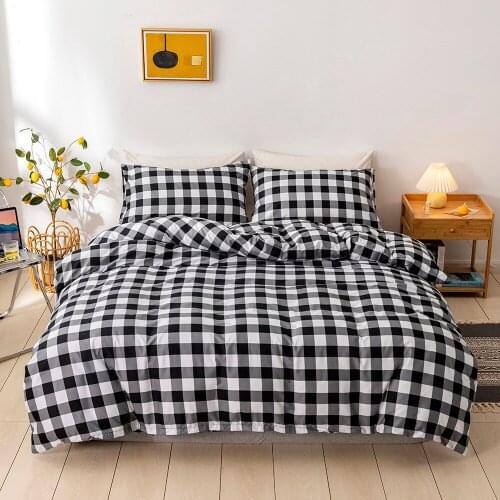 Classical Black and White Polyester Bedding Set Home Textile Bed Linen Duvet Cover Bedclothes ,Twin/Full/Queen/King Size