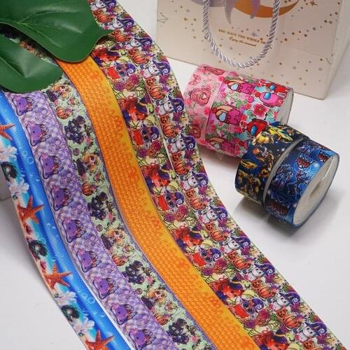 Cartoon characters printed grosgrain ribbon 53986