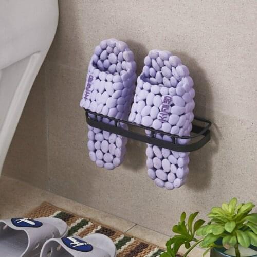 Creative Simple Paste DIY Shoe Rack Bathroom Wall-Mounted Slippers Save Space Seamless Shoe Storage Rack Give A Strong Paste