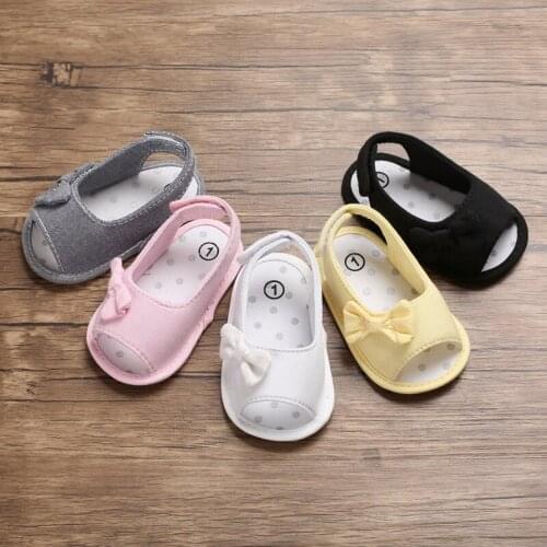Summer Baby Girl Shoes Open Toe Cute Soft Sole Kids First Walkers Solid Color Bow Boys Toddler Shoes SHL111