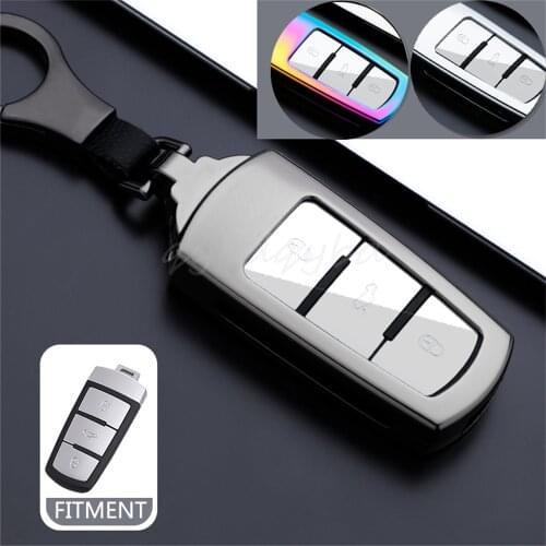 Metal+TPU Remote Start Car Key Case Cover Protector Holder Auto Accessories Keychain Shell For VW Volkswagen Passat CC B6