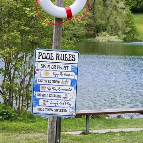 Beach Metal Sign Tin Vintage Summer Beach Plates Relax Metal Wall Sign Pool Bar Pub Seaside Swimming Pool Sign Ocean Pool Decor