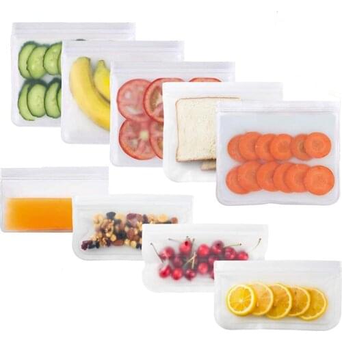 Reusable Food Storage Bags, 3 Pack Leakproof Airtight Snack Sandwich Lunch Bag For Food Travel Storage Home Organization