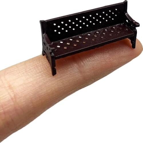 2 PCS of 1/87 HO Model Park Bench/Mini Bench Model Miniature Parks Home Crafts Gardens Ornament/Train/Railway Diorama Layout