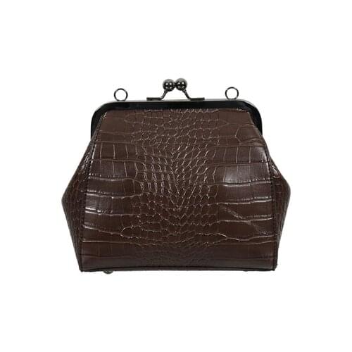 2020 New Korean simple crocodile pattern portable womens small bag shoulder diagonal retro clip bag purse sac main femme