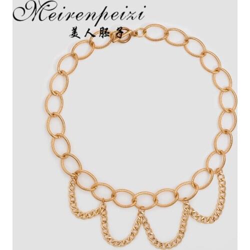 New Arrival Hip Hop Choker Necklace Collar Punk Layered Big Thick Chain Necklace Women Chunky Statement Link Necklace Jewelry