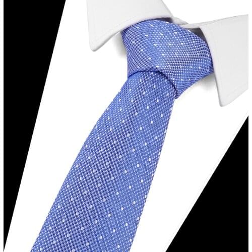 New Folmal 100% Silk Blue Tie Mens Paisley Dot Neckties Skinny Cravate Flower Neckties Wedding Party