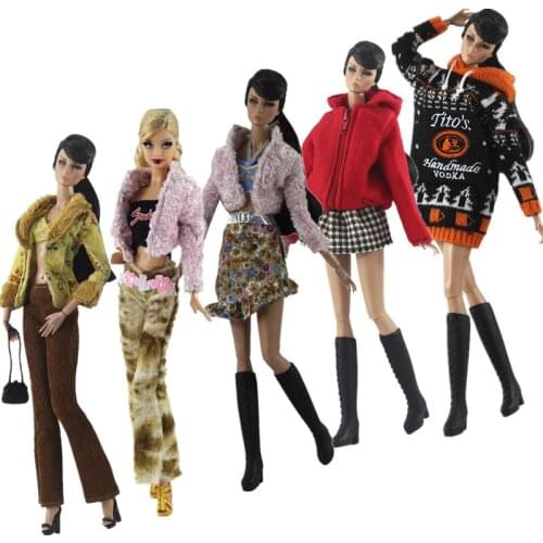 1/6 BJD Clothes Fashion Winter Hoodies Coat Sweater Skirt Pants for Barbie Doll Clothes Outfits 11.5" Dolls Accessories Kid Gift