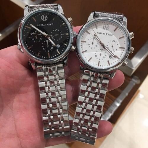 PABLO RAEZ Stainless Steel Chronograph Male Watch Luxury Brand New Fashion Top Quality Calendar Quartz Man Wristwatch Business