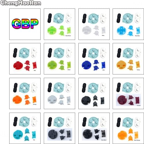 ChengHaoRan Full Buttons Set For Gameboy Pocket GBP Power On Off Start Select Key A B D-Pad Buttons w/Rubber Conductive Button