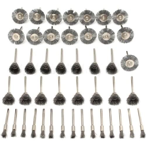 Promotion! 45Pcs Steel Wire Wheel Pen Cup Brushes Set Kit Accessories for Dremel Rotary Tool